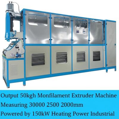 kaufen Ausgangsleistung 50kgh Monofilament Extruder Maschine 30000 2500 2000mm und mit 150kw Heizleistung für Industrie online manufacture